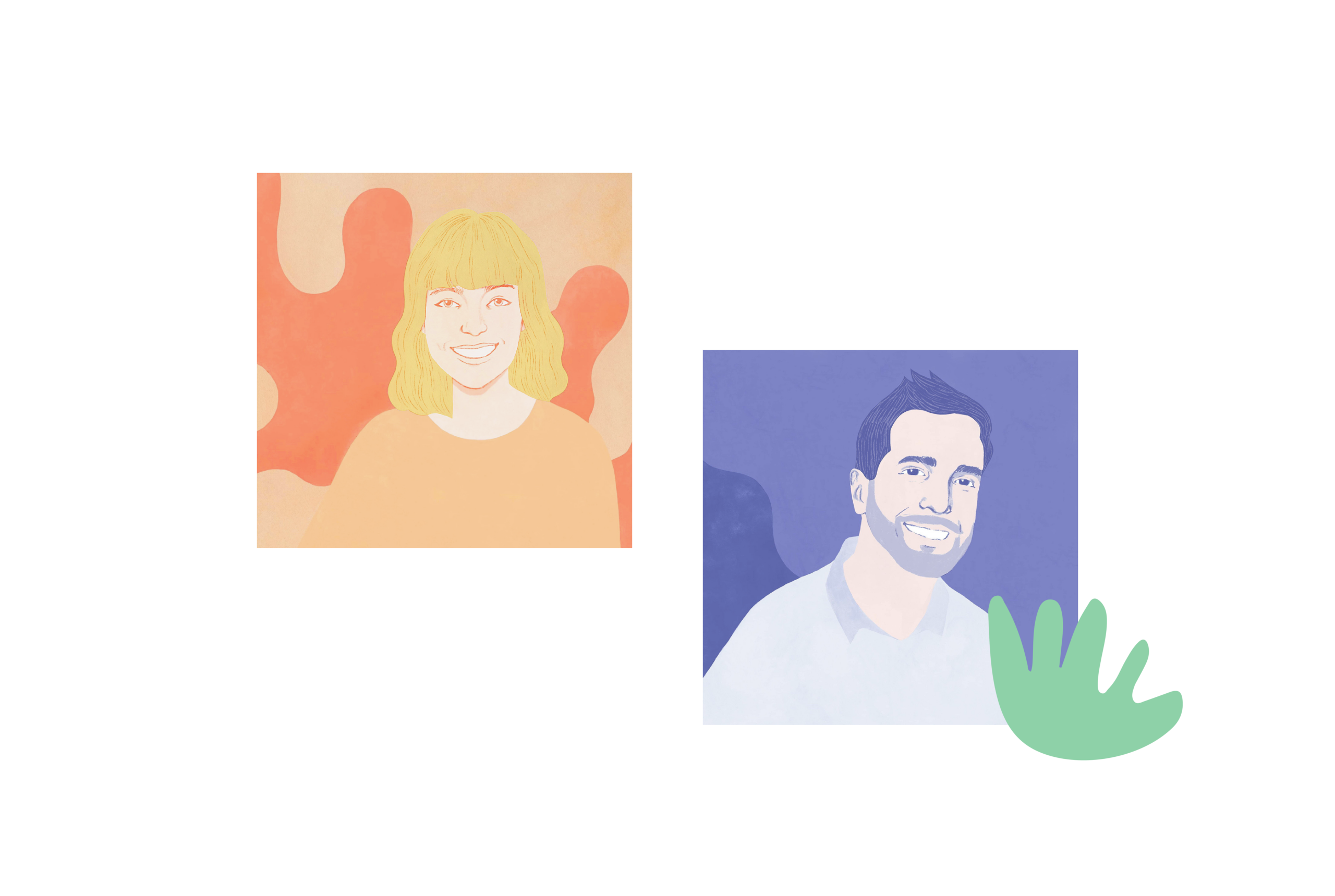 Client Les Zailés - Portraits graphiques pour le site Web Portraits graphiques des co-propriétaires de l'organisation Les Zailés, réalisés pour le site Web de la marque.